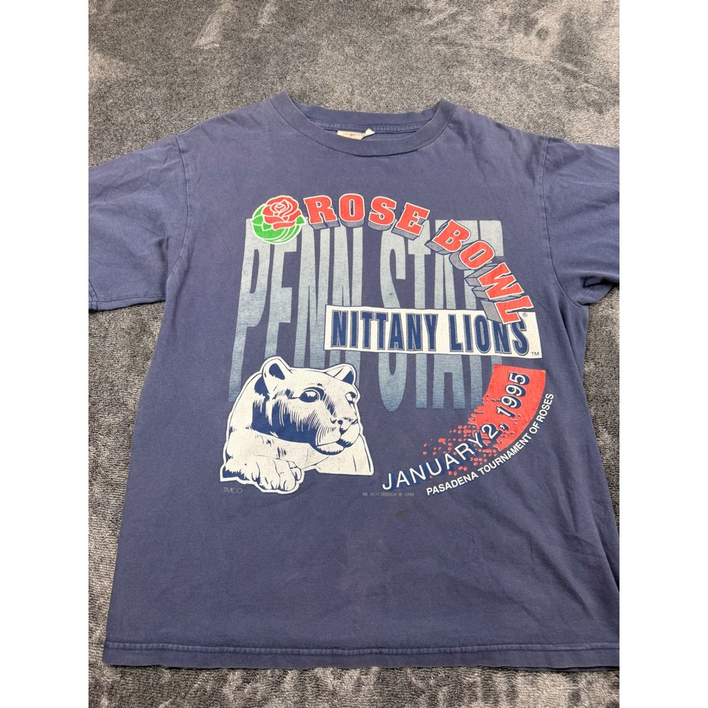 Vintage 1995 Rose Bowl Penn State Nittany Lions T-Shirt Navy Blue Large Spectrum